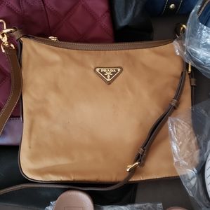 Prada Nylon Saffiano Leather Crossbody Bag